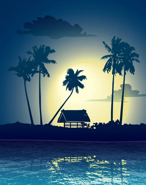 Nuit tropicale — Image vectorielle