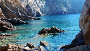 Glimpse of sardinian coast clipart