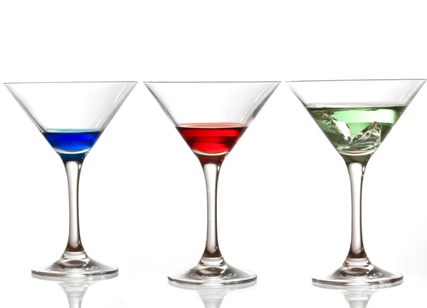 Drie cocktailglas — Stockfoto