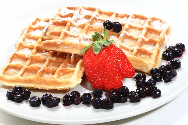 Breakfast waffles — Stock Photo, Image