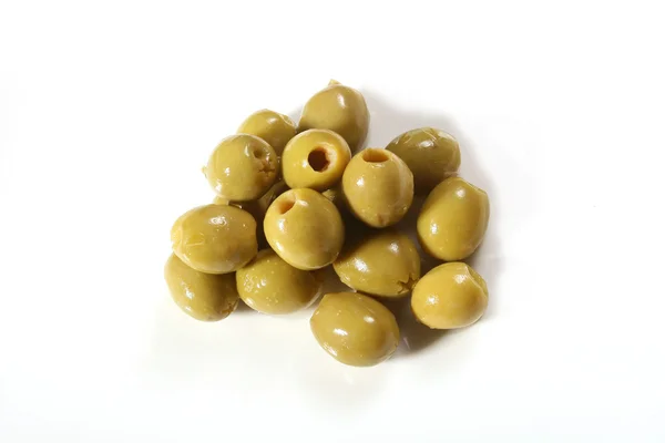 Багато зелені оливки — стокове фото