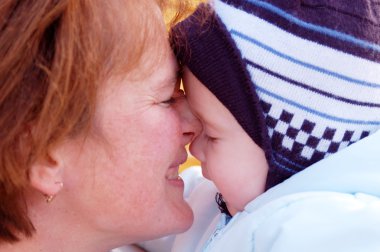 Aile anlar - anne ve bebek bir eğlence var