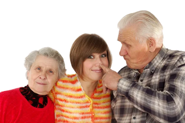 Heureux grands-parents et petite-fille — Photo