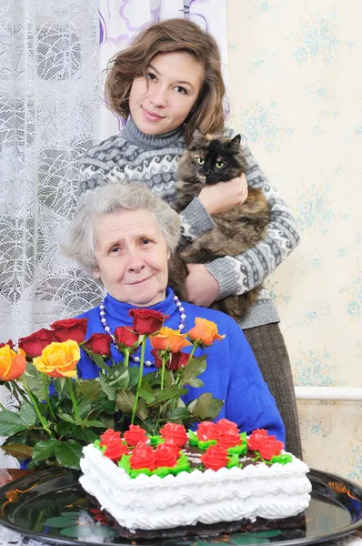 Babička s graddaughter — Stock fotografie