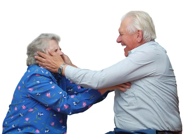 Happy grandparents play the fool — Stock Photo, Image