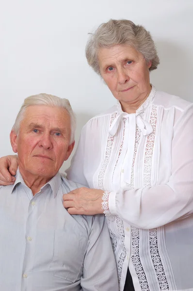 Casal de 70 anos sorrindo — Fotografia de Stock