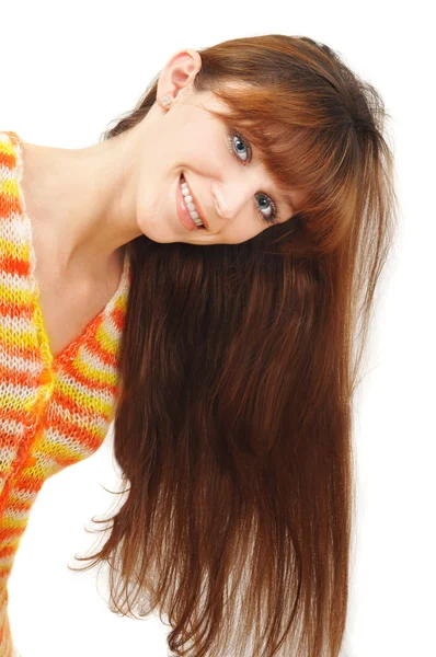 Ragazza con bei capelli lunghi — Foto Stock