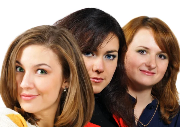 Портрет трьох красивих дівчат з досить барвистими очима Ліцензійні Стокові Зображення
