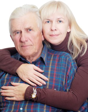 Senior father with his daughter clipart