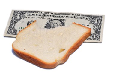 ekmek yakınındaki bir dolar
