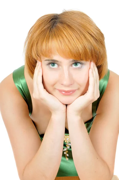 Retrato de mulher bonita jovem pensativo — Fotografia de Stock