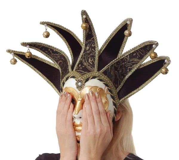Women behind the carnival mask — Stock Photo, Image