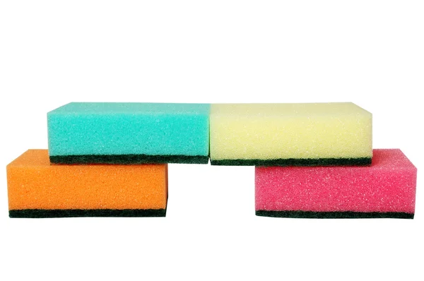 Quatro esponjas multicoloridas — Fotografia de Stock