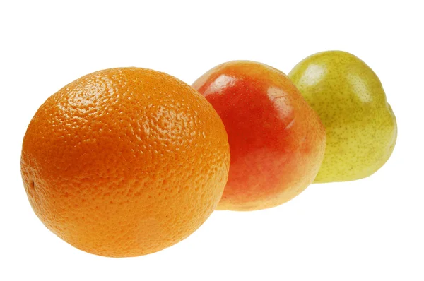 Kleurrijke peren en oranje — Stockfoto