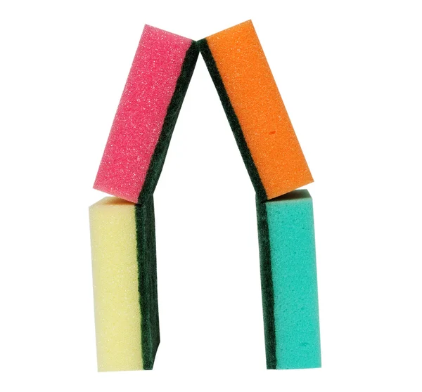 Casa de esponjas multicoloridas — Fotografia de Stock