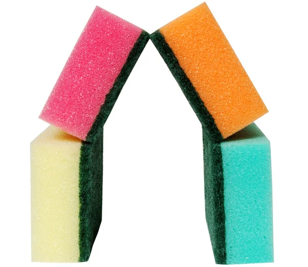 House from multicolor sponges — Stock Photo, Image
