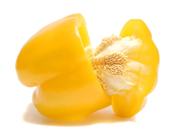 Yellow paprika with seed — Stock Photo, Image