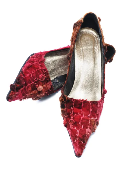 Пара червона жінка взуття — стокове фото