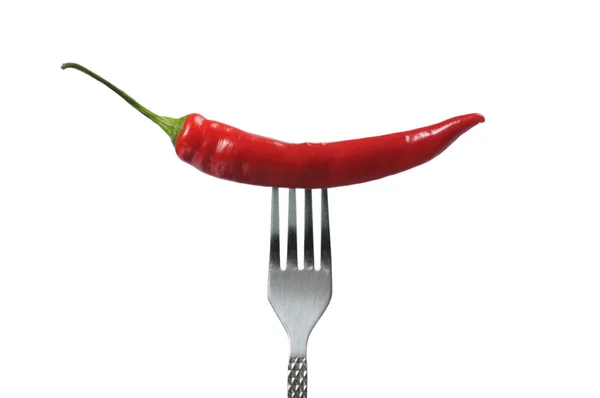 En peppar på gaffeln — Stockfoto