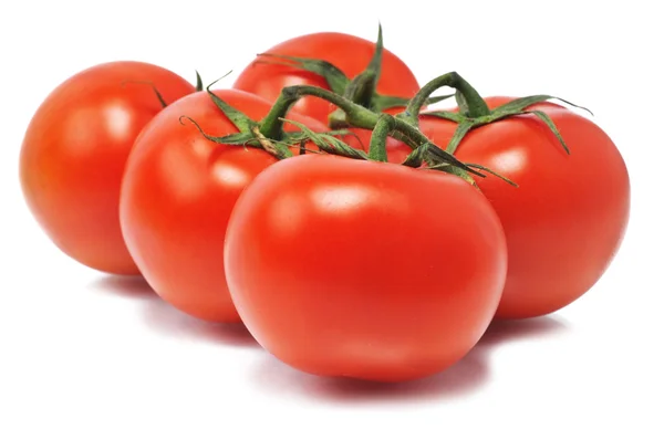 Fem röda tomater — 图库照片