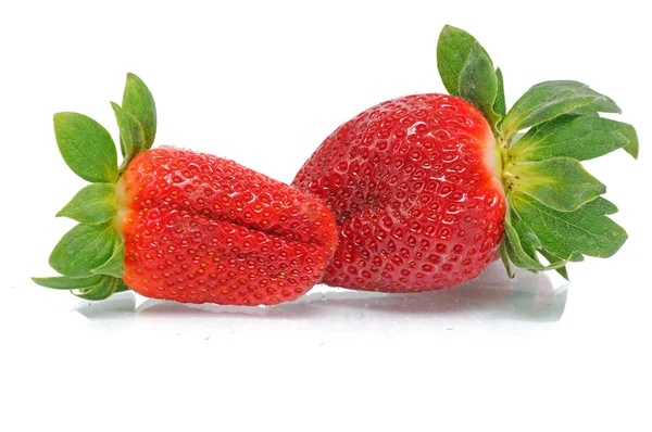 Zwei frische Erdbeeren — Stockfoto