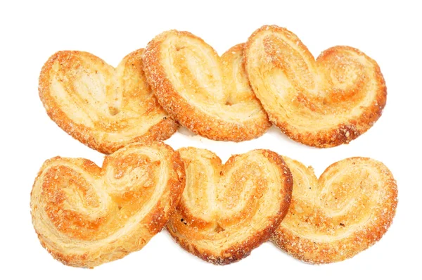 Seis galletas en forma de corazón — Foto de Stock