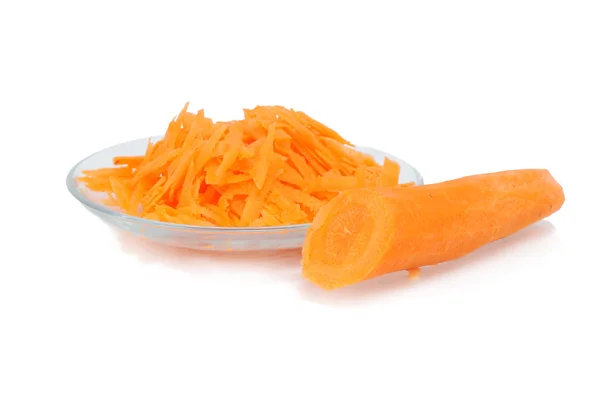 在盘子上的橙色胡萝卜 — 图库照片