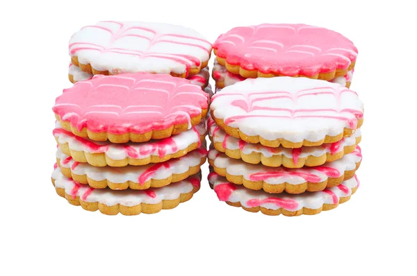 Biscoito rosa e branco — Fotografia de Stock