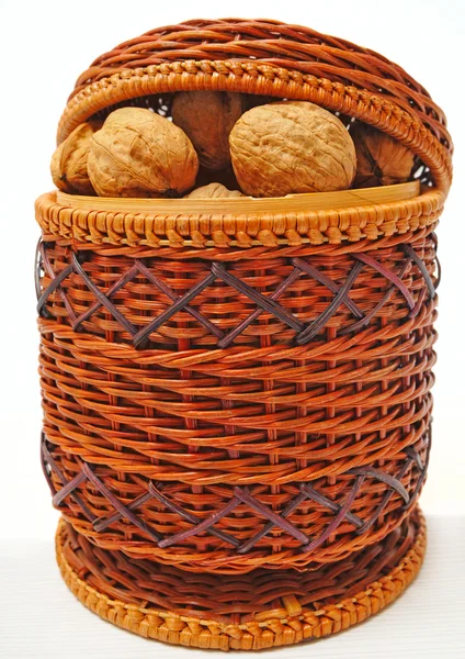 Basket with nuts — Stock Photo, Image