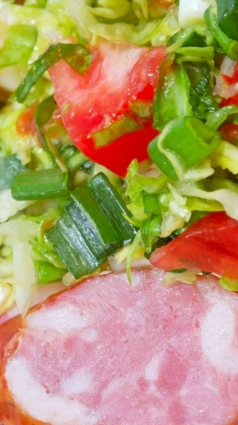 Salad and bacon