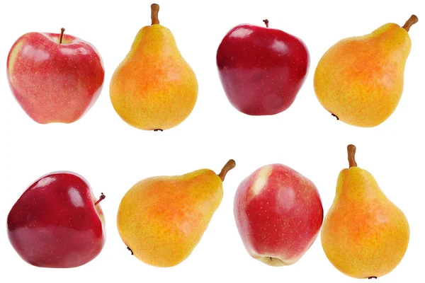 Rode appels en gele peren — Stockfoto