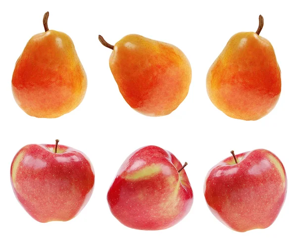 Verse kleurrijke appelen en peren — Stockfoto
