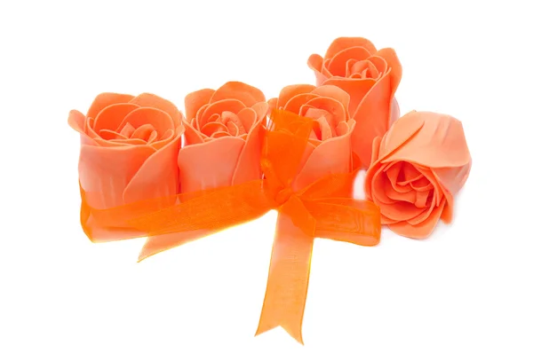 Rosebud with bow — Stock Photo, Image