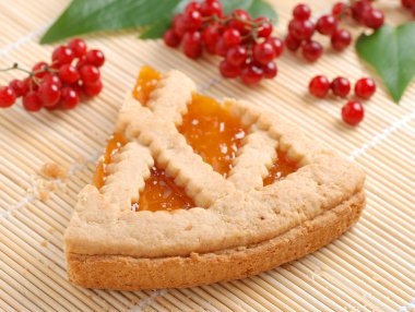 Apricot tart with currants clipart