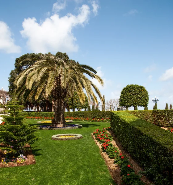 Frammento di famosi giardini Bahai a Haifa, Israele — Foto Stock