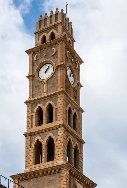 Old clock tower akko israel — Stock Photo, Image