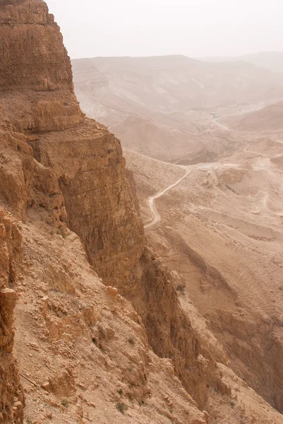 Masada montagna nella foschia — Foto Stock