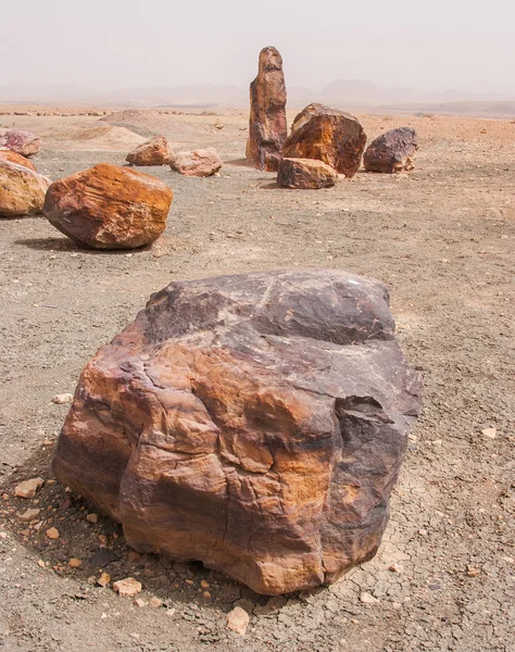 stock image Stones in the Crater Mizpe Ramon - Negev desert