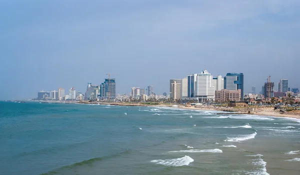 Tel-aviv plážovým panoramatem. Jaffové. Izrael. — Stock fotografie