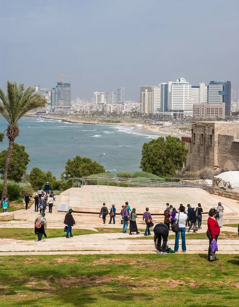 Panorama plaży Tel Awiw. Jaffa. Izrael. — Zdjęcie stockowe