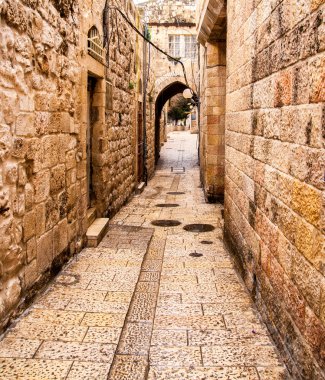 Ancient Alley in Jewish Quarter, Jerusalem clipart