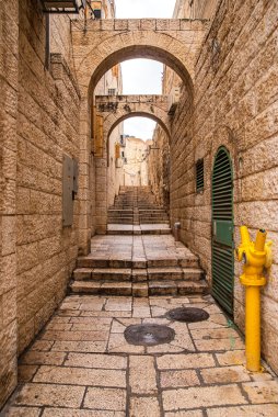 eski şehir Kudüs'te sokakta.