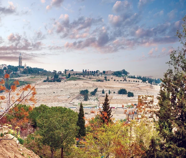 Vista da Jerusalém na Montanha das Oliveiras. Israel — Fotografia de Stock