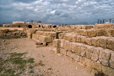 Ruins of roman period in caesarea clipart