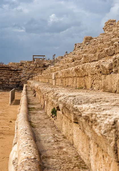 Αρχαίο ρωμαϊκό ιππόδρομο στην Καισάρεια, Ισραήλ — Φωτογραφία Αρχείου