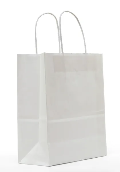 在白色 shoppingbag — 图库照片