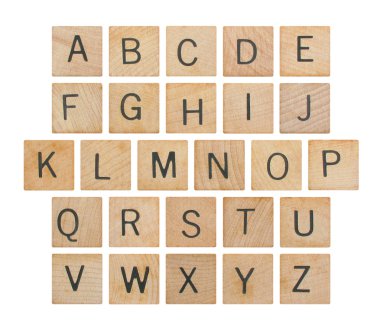 Alphabet on Wood clipart