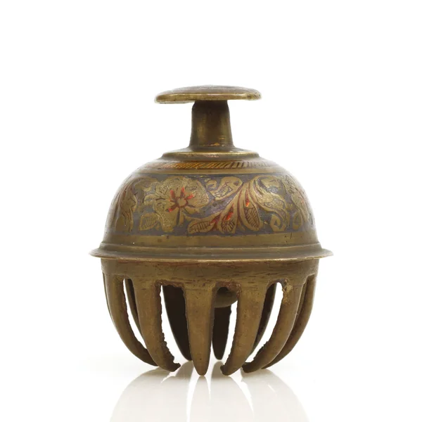 Vykládaný starožitný zvon z Indie — Stock fotografie