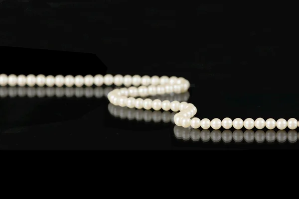 Pearls on Black — Stock Photo, Image