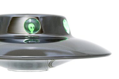 Ufo with a green alien clipart